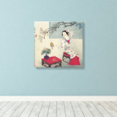 Het maken in de ochtend canvas afdruk (Insitu (Houten vloer))