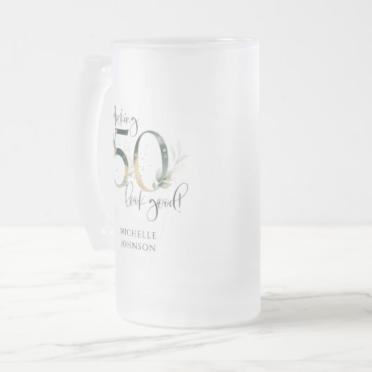 Het maken van 50 blik Goede Groene Goud Botanische Matglas Bierpul (Voorkant links)