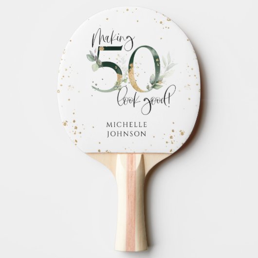 Het maken van 50 blik Goede Groene Goud Botanische Tafeltennisbatje (Achterkant)