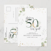 Het maken van 50 blik Goede Groene Goud Botanische Uitnodiging Briefkaart (Voorkant / Achterkant)