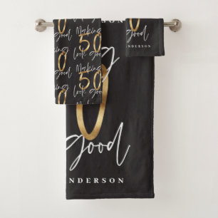 Het maken van 50 er een goede gouden verjaardag vi bad handdoek