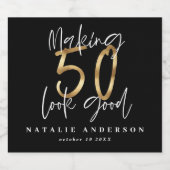 Het maken van 50 er een goede gouden verjaardag vi sparkling wijnetiket (Enkel label)