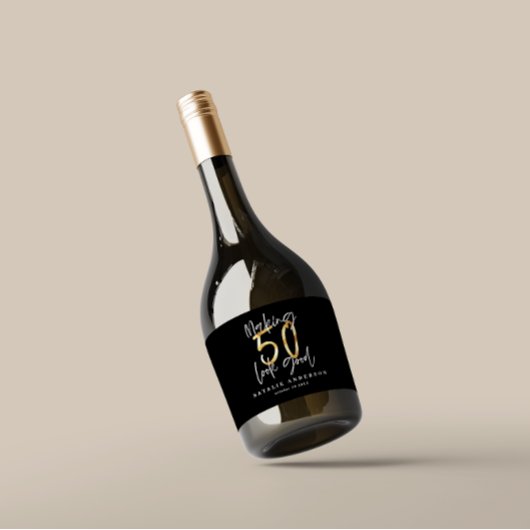 Het maken van 50 er een goede gouden verjaardag vi sparkling wijnetiket
