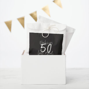 Het maken van 50 er goed uitzien verjaardagsfeest  bedankzakje