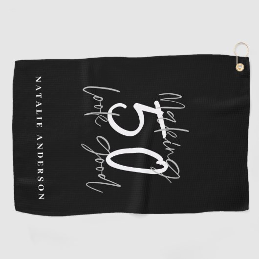 Het maken van 50 het goede verjaardagsfeest golfhanddoek (Horizontaal)