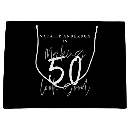 Het maken van 50 het goede verjaardagsfeest  groot cadeauzakje (Voorkant)