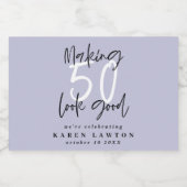 Het maken van 50 het goede verjaardagsfeest sparkling wijnetiket (Enkel label)