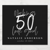 Het maken van 50 het goede verjaardagsfeest sparkling wijnetiket (Enkel label)