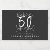 Het maken van 50 het goede verjaardagsfeest sparkling wijnetiket (Enkel label)