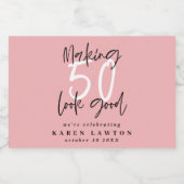 Het maken van 50 het goede verjaardagsfeest sparkling wijnetiket (Enkel label)