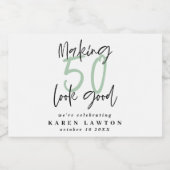 Het maken van 50 het goede verjaardagsfeest sparkling wijnetiket (Enkel label)