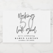 Het maken van 50 het goede verjaardagsfeest sparkling wijnetiket (Enkel label)