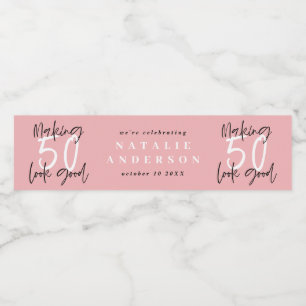 Het maken van 50 het goede verjaardagsfeest waterfles etiket