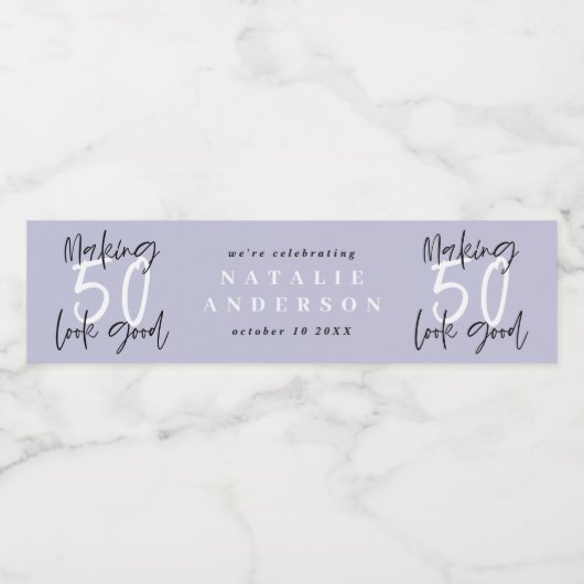 Het maken van 50 het goede verjaardagsfeest waterfles etiket (Enkel label)