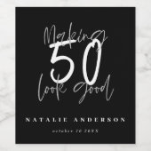 Het maken van 50 het goede verjaardagsfeest wijn etiket (Enkel label)