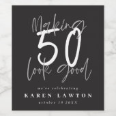 Het maken van 50 het goede verjaardagsfeest wijn etiket (Enkel label)