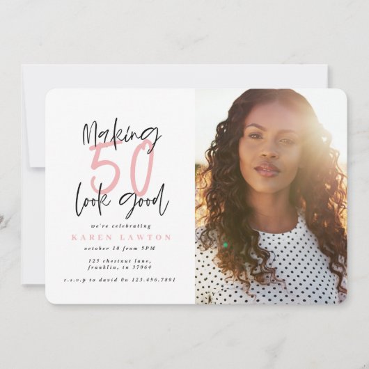 Het maken van 50 kijkt goede fotoverjaardagsuitnod (Voorkant)