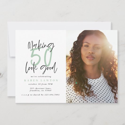 Het maken van 50 kijkt goede fotoverjaardagsuitnod (Voorkant)