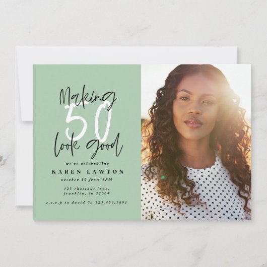 Het maken van 50 kijkt goede fotoverjaardagsuitnod (Voorkant)