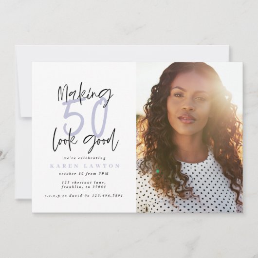 Het maken van 50 kijkt goede fotoverjaardagsuitnod (Voorkant)