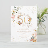 Het maken van 50-look Good Pink Gold Botanical Bir Kaart (Staand voorkant)