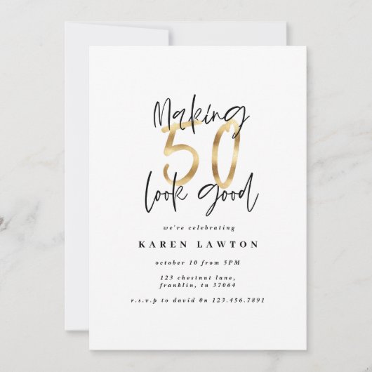 Het maken van 50 ziet er goed uit gouden verjaarda (Voorkant)