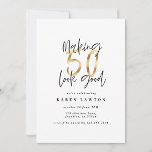 Het maken van 50 ziet er goed uit gouden verjaarda