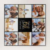 Het maken van 60 een gouden zwarte fotoverjaardag legpuzzel (Horizontaal)