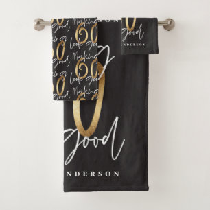 Het maken van 60 er een goede gouden verjaardag vi bad handdoek