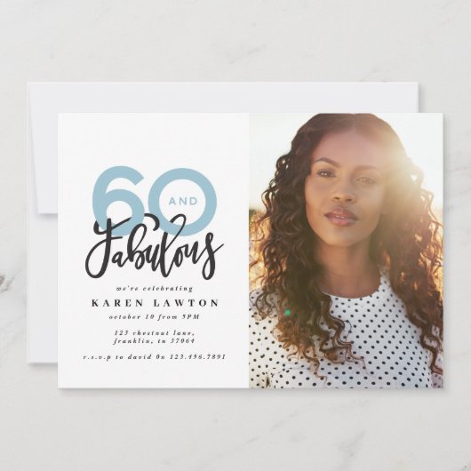 Het maken van 60 kijkt goede fotoverjaardagsuitnod (Voorkant)