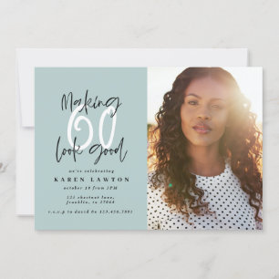 Het maken van 60 kijkt goede fotoverjaardagsuitnod