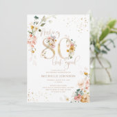 Het maken van 80-look Good Pink Gold Botanical Bir Kaart (Staand voorkant)