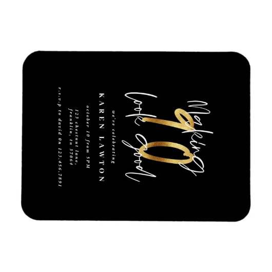 Het maken van 90 een goede gouden verjaardagsuitno magneet (Horizontaal)