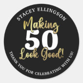 Het maken van AGE ziet er goed zwart goud dank u v Ronde Sticker (Voorkant)