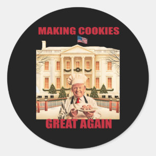 Het maken van Cookie Great Again Grappig Trump Nee Ronde Sticker