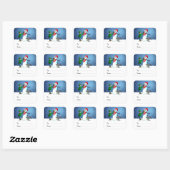 Het maken van een Kerstsneeuwman Vierkante Sticker (Vel)