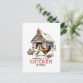 "Het maken van een lijst, Chicken it two" Puns Chr Briefkaart (Staand voorkant)