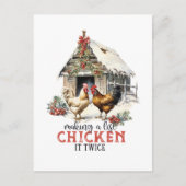 "Het maken van een lijst, Chicken it two" Puns Chr Briefkaart (Voorkant)
