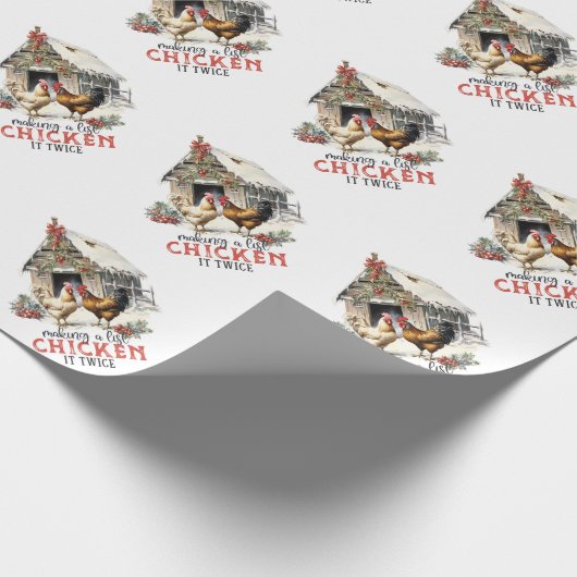 "Het maken van een lijst, Chicken it two" Puns Chr Cadeaupapier (Hoek)