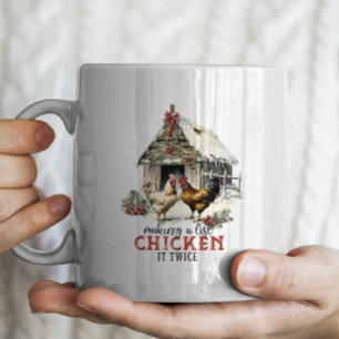 "Het maken van een lijst, Chicken it two" Puns Chr Koffiemok