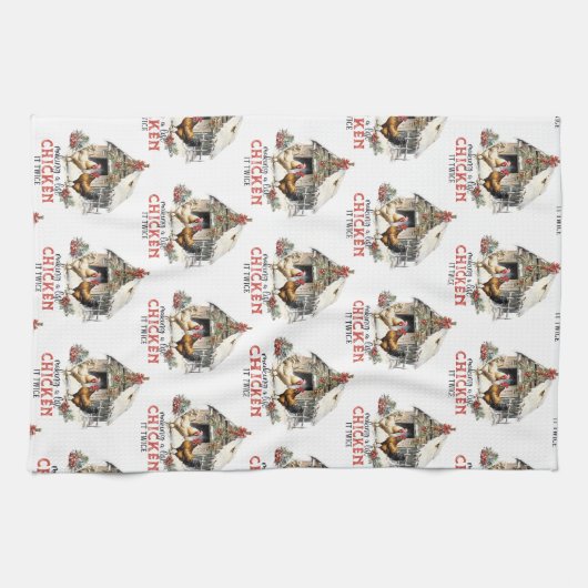 "Het maken van een lijst, Chicken it two" Puns Chr Theedoek (Horizontaal)