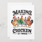 Het maken van een lijst kip het twee keer kerst Ke Feestdagenkaart (Voorkant / Achterkant)