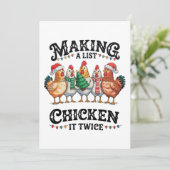 Het maken van een lijst kip het twee keer kerst Ke Feestdagenkaart (Staand voorkant)