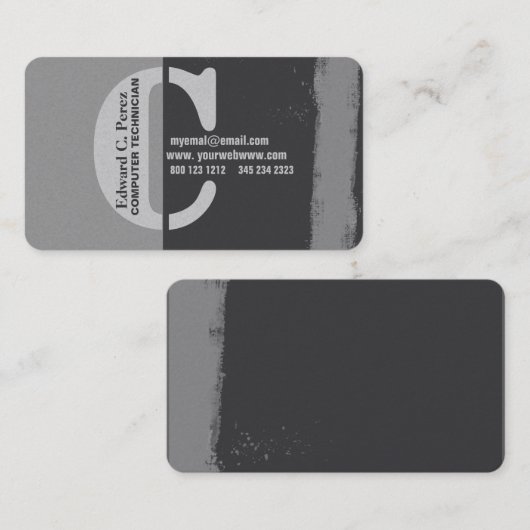 Het maken van een merk Bold Letter C Monogrammed I Visitekaartje (Voorkant / Achterkant)