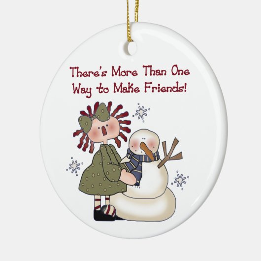 Het maken van een Sneeuwman Vriend Keepsake Orname Keramisch Ornament (Links)