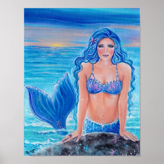 Het maken van een splash blue mermaid poster door (Voorkant)