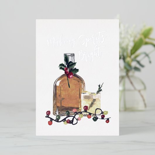 Het maken van feestelijke whisky echt folie Ho Folie Feestdagenkaart (Staand Voorkant)