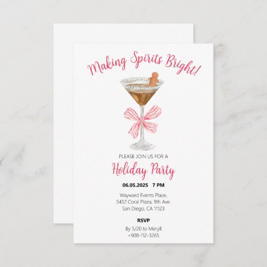 Het maken van geesten Bright Gingerbread Martini U Bedankkaart (Voorkant / Achterkant)