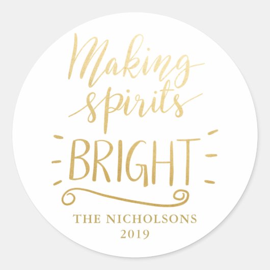 Het maken van Geesten Helder Modern Gouden Folie S Ronde Sticker (Voorkant)