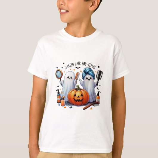 Het maken van haar bootiful Halloween Hair Stylist T-shirt (Voorkant)
